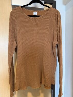Urban Outfitters Men's Camel Waffle Long-Sleeve Tee